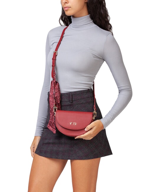 ALICE Bolso con solapa y pañuelo rubí - Bolsos Mujer