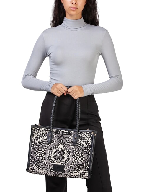 AMELIA Bolsa de compras de tela jacquard negro/multicolor - Bolsos Mujer