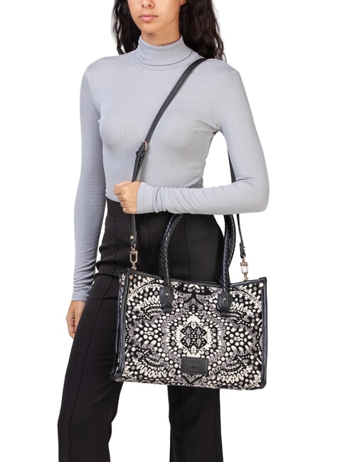 AMELIA Bolsa de compras de tela jacquard negro/multicolor - Bolsos Mujer