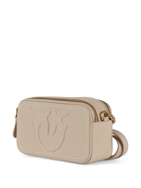 CARRIE Mini bolso bandolera, en piel. beige-gris ahumado-oro antiguo - Bolsos Mujer