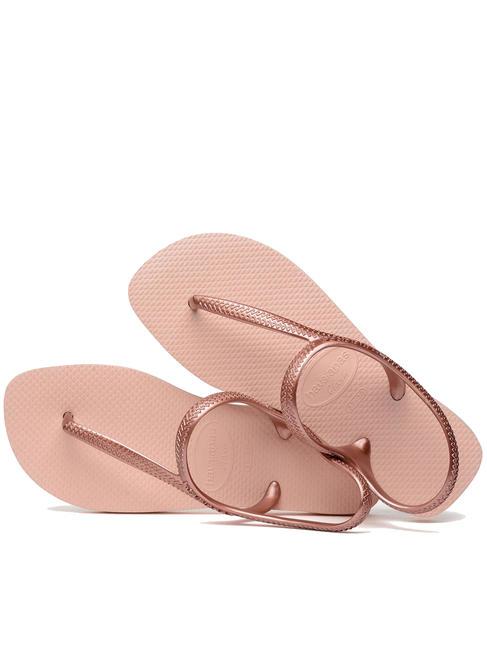 FLASH URBAN  sandalias flip flop rosa / oro - Zapatos Mujer