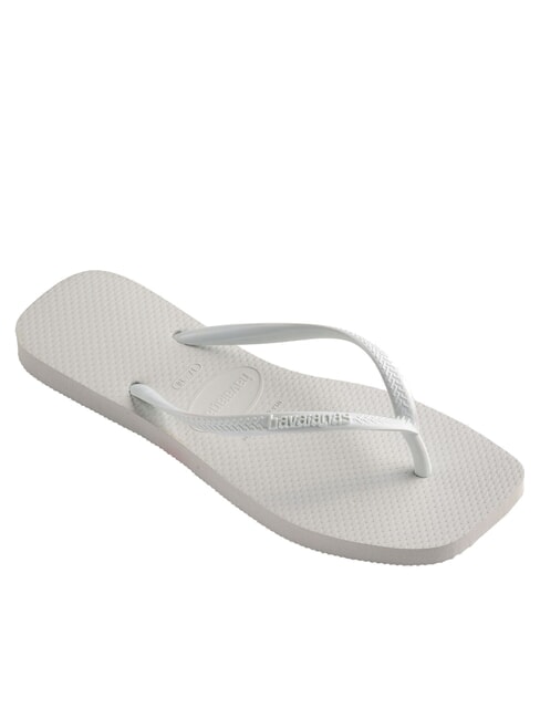 SLIM SQUARE Chanclas de punta cuadrada blanco - Zapatos Mujer