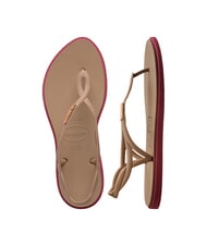 HAVAIANAS LUNA POINT Sandalia tipo chancla rosa / oro - Zapatos Mujer - 4