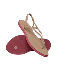 HAVAIANAS LUNA POINT Sandalia tipo chancla rosa / oro - Zapatos Mujer - 5