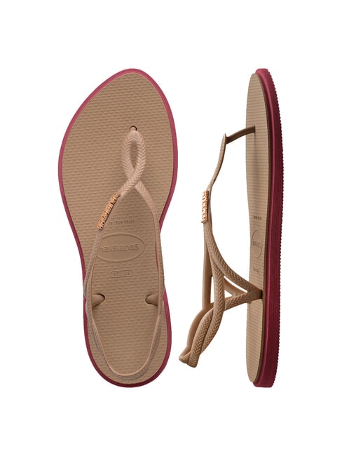 LUNA POINT Sandalia tipo chancla rosa / oro - Zapatos Mujer