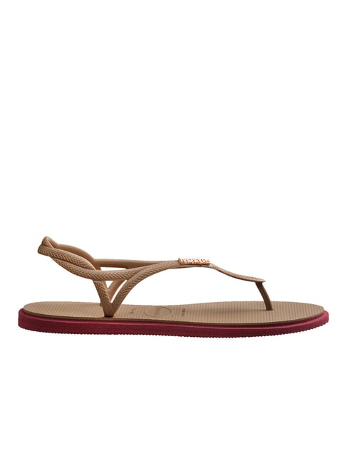 LUNA POINT Sandalia tipo chancla rosa / oro - Zapatos Mujer