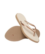 HAVAIANAS SLIM POINT Chanclas oro rosa/beige - Zapatos Mujer - 5