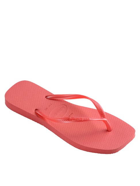 SLIM SQUARE Chanclas de punta cuadrada coral tropical - Zapatos Mujer