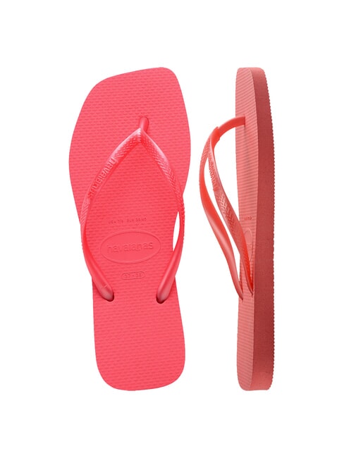 SLIM SQUARE Chanclas de punta cuadrada coral tropical - Zapatos Mujer
