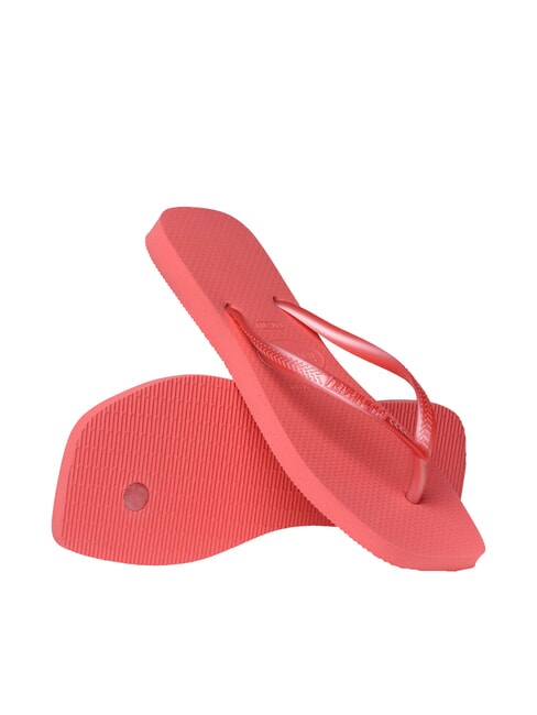 SLIM SQUARE Chanclas de punta cuadrada coral tropical - Zapatos Mujer