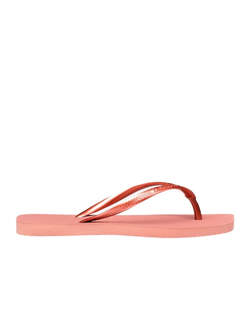 SLIM SQUARE Chanclas de punta cuadrada CROCO / ROSA - Zapatos Mujer