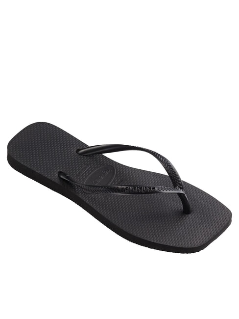 SLIM SQUARE Chanclas de punta cuadrada NEGRO - Zapatos Mujer