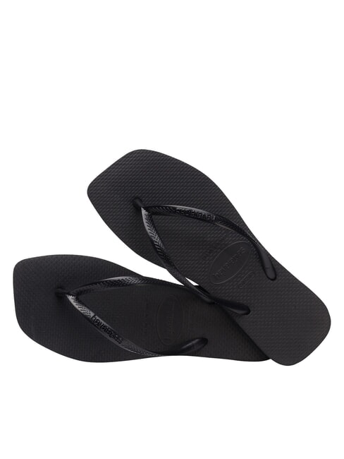 SLIM SQUARE Chanclas de punta cuadrada NEGRO - Zapatos Mujer