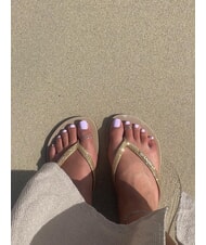 HAVAIANAS SLIM GLITTER II Chanclas arena/dorado claro met&aacute;lico - Zapatos Mujer - 6