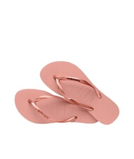 HAVAIANAS SLIM LOGO Chancletas rosa azafrán/rubor dorado - Zapatos Mujer - 5