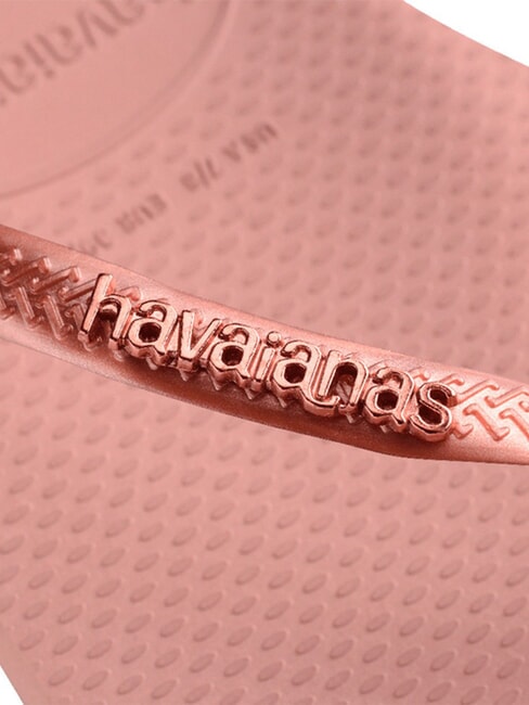 SLIM LOGO Chancletas rosa azafrán/rubor dorado - Zapatos Mujer