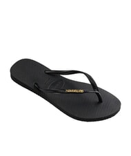 HAVAIANAS SLIM LOGO Chancletas oro negro - Zapatos Mujer - 2