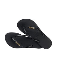 HAVAIANAS SLIM LOGO Chancletas oro negro - Zapatos Mujer - 4