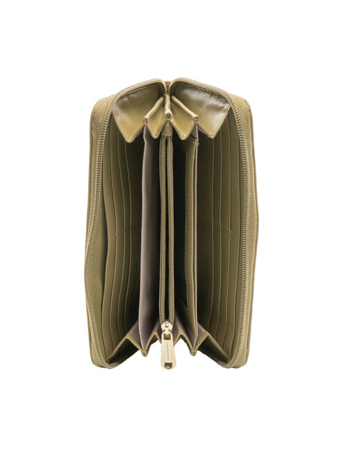 MELLOW  Cartera grande de piel con cremallera áloe - Carteras Mujer