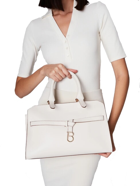 AMELIA Bolso de piel con charm blanco marfil - Bolsos Mujer