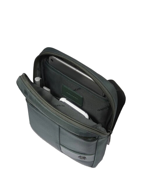 WOLLEM Bolso iPad mini de tela y piel VERDE - Bandoleras Hombre