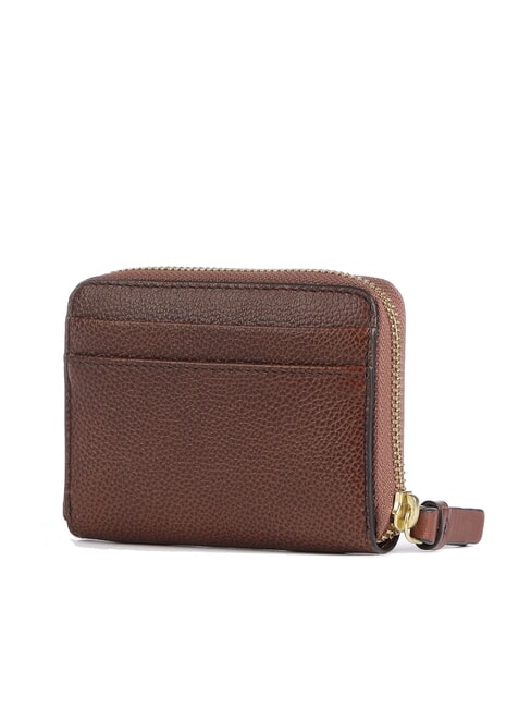 AMELIA Mini cartera de cuero con cremallera BROWN - Carteras Mujer