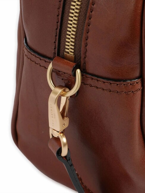 FLORA Bolso de piel tipo cartera con bolsillos BROWN - Bolsos Mujer