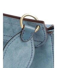 THE BRIDGE ERICA Bolso bandolera de piel con flecos cielo con oro - Bolsos Mujer - 3