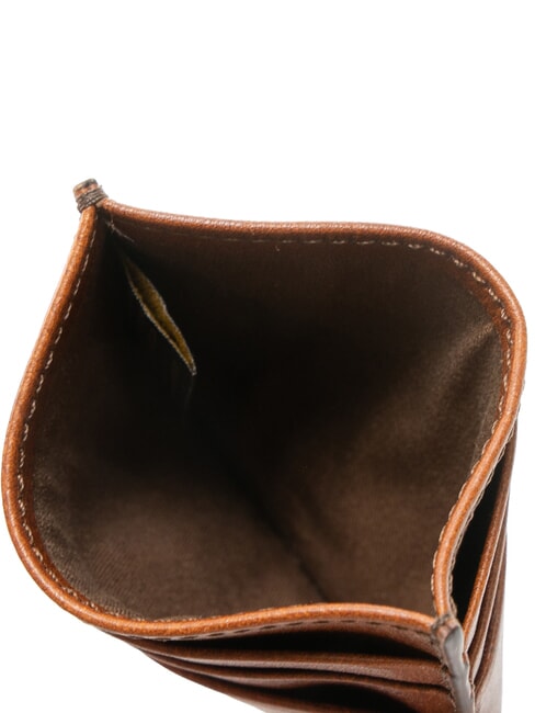 CESARE Tarjetero plano de cuero Marrón / Paladio - Carteras Hombre