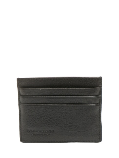 CESARE Tarjetero plano de cuero negro - Carteras Hombre