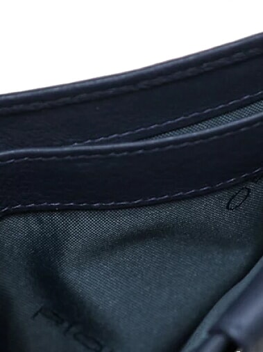 AKRON Cartera de piel con monedero azul - Carteras Hombre