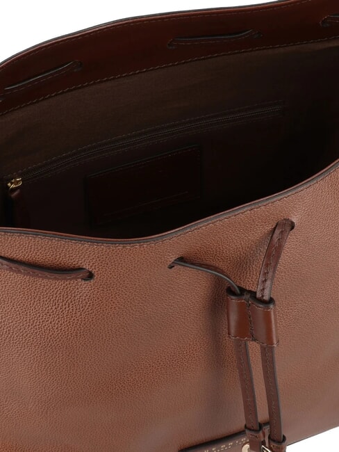 CARLOTTA Bolso hobo de piel con bolsillos BROWN - Bolsos Mujer