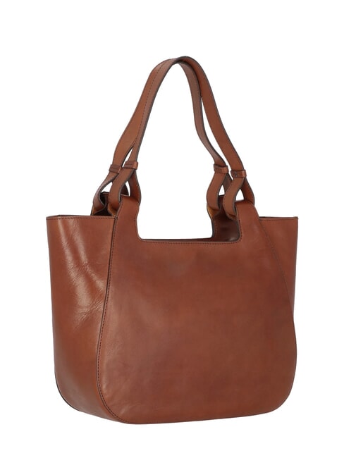 LUCIA Bolsa de compras de cuero BROWN - Bolsos Mujer
