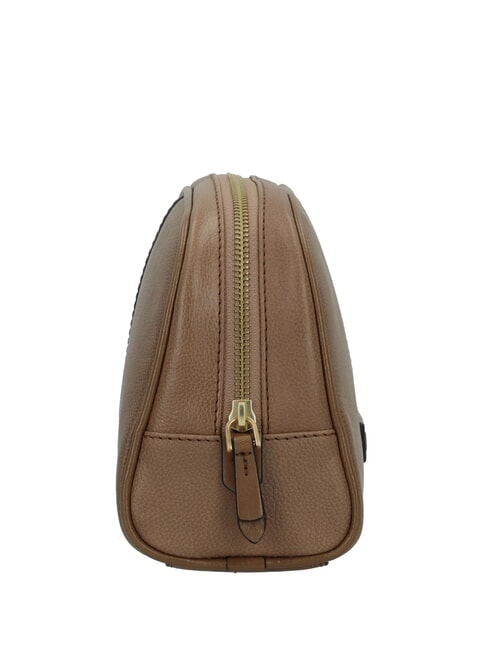 ELISABETTA Belleza de cuero mediana ostra abb. oro - Neceser