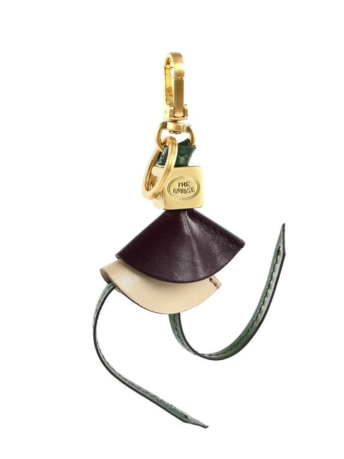 DUCCIO Llavero de cuero con dije multi uva/mantequilla/verde abb. oro - Llaveros