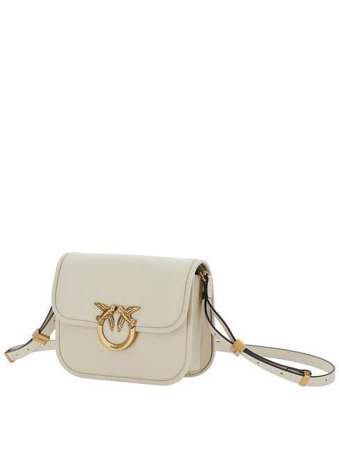 LOVE BOX Mini bolso de napa con solapa blanco seda-oro antiguo - Bolsos Mujer