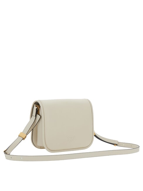 LOVE BOX Mini bolso de napa con solapa blanco seda-oro antiguo - Bolsos Mujer
