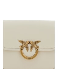 PINKO LOVE BOX Mini bolso de napa con solapa blanco seda-oro antiguo - Bolsos Mujer - 4