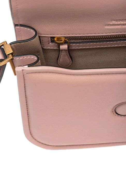 LOVE BOX Mini bolso de napa con solapa oro antiguo en polvo - Bolsos Mujer