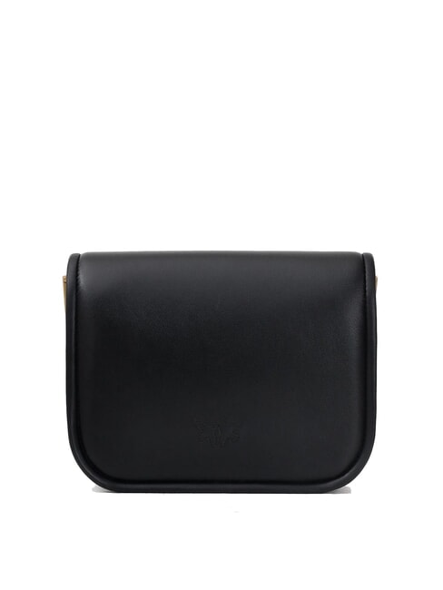 LOVE BOX Mini bolso de napa con solapa negro-oro antiguo - Bolsos Mujer