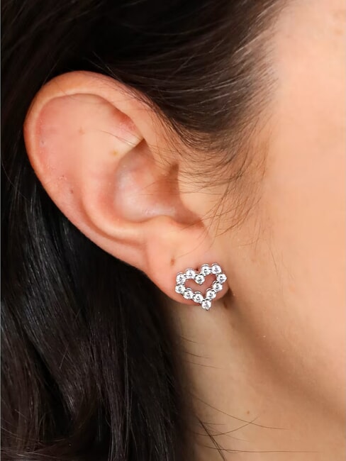 TESORI Pendientes de plata y circonitas  SILVER - Pendientes