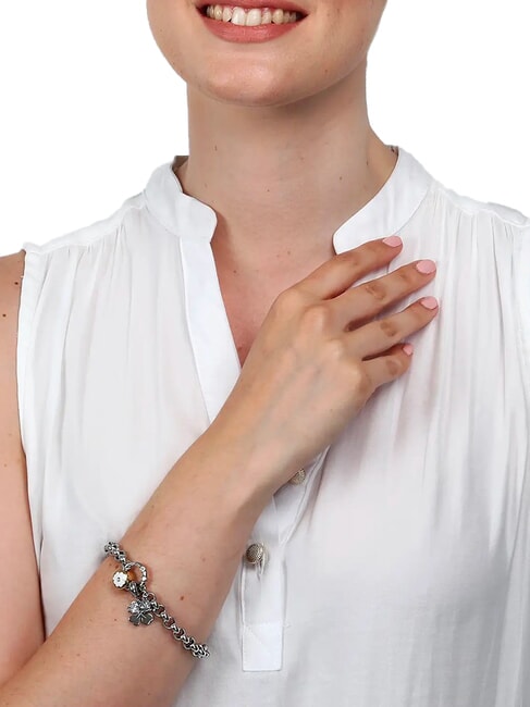 DROPS Pulsera con dije de esmalte ACERO - Pulseras