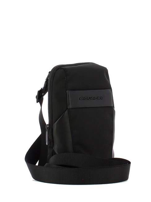 WOODY Bolso de piel y tela negro - Bandoleras Hombre