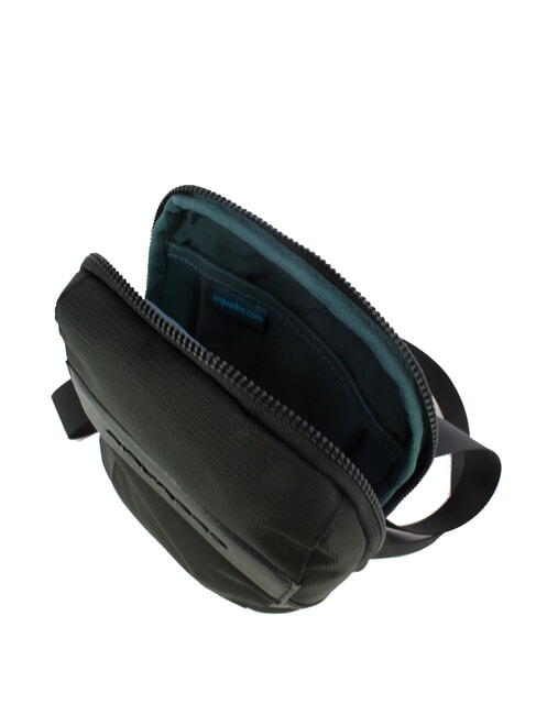 WOODY Bolso de piel y tela negro - Bandoleras Hombre