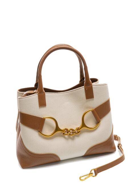 CECILIA Bolso de lona con bandolera CUERO - Bolsos Mujer