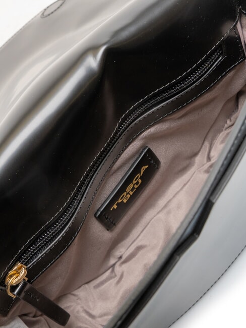 KORA Bolso de piel con solapa negro - Bolsos Mujer