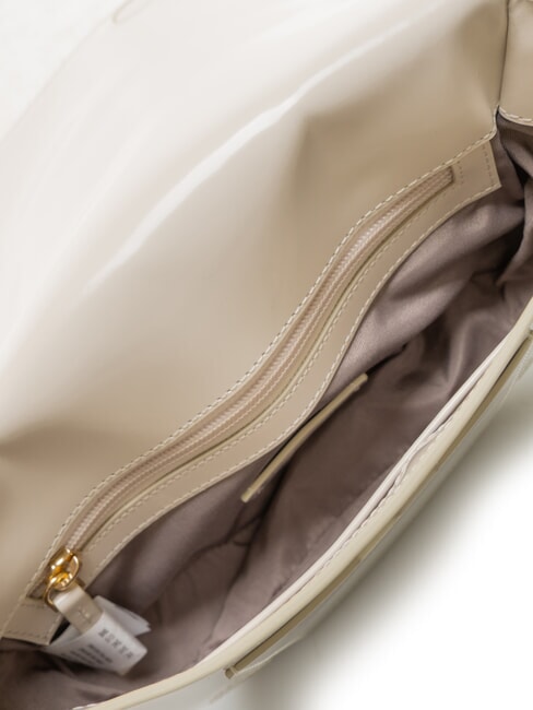 KORA Bolso de piel con solapa blanco marfil - Bolsos Mujer