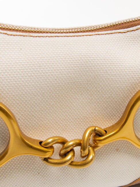 CECILIA Bolso bandolera de lona con bandolera CUERO - Bolsos Mujer