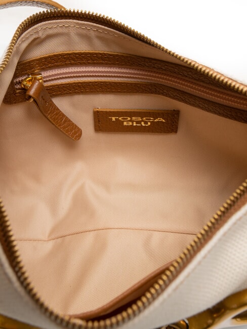 CECILIA Bolso bandolera de lona con bandolera CUERO - Bolsos Mujer