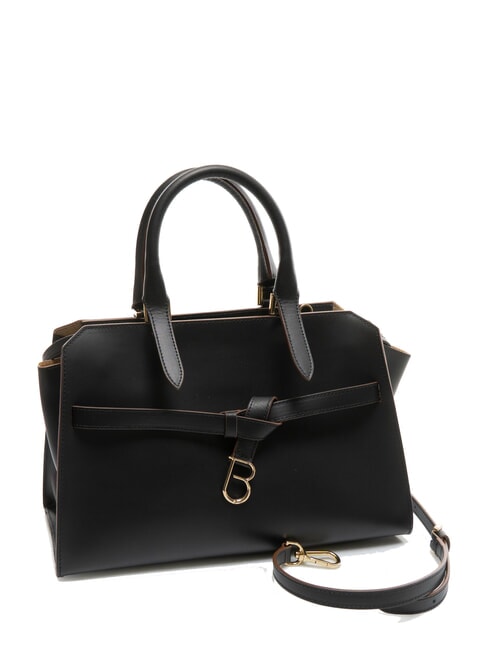 AMELIA Bolso de piel con charm negro - Bolsos Mujer
